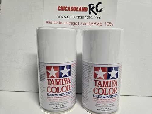 2 PACK COMPATIBLE WITH TAMIYA Polycarbonate PS-1 PS1 White 100ml Spray TAM86001 RC PAINT PROLINE 86001 INCLUDES CHICAGOLANDRC COUPON