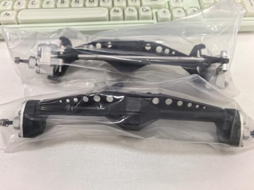 CNC Metal + Nylon Portal Axle Set for Axial Capra 1.9 UTB AXI03004/AXI03000T1 1/10 RC Crawler– Front & Rear Complete Assembly (Silver-Black) - color: Silver-black