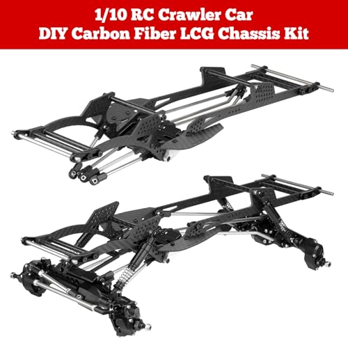Hobbypark Carbon Fiber LCG Chassis Kit for Axial SCX10 SCX10 II Capra 1.9 UTB and Other 1/10 RC Crawler Car DIY Builds Upgrades Parts