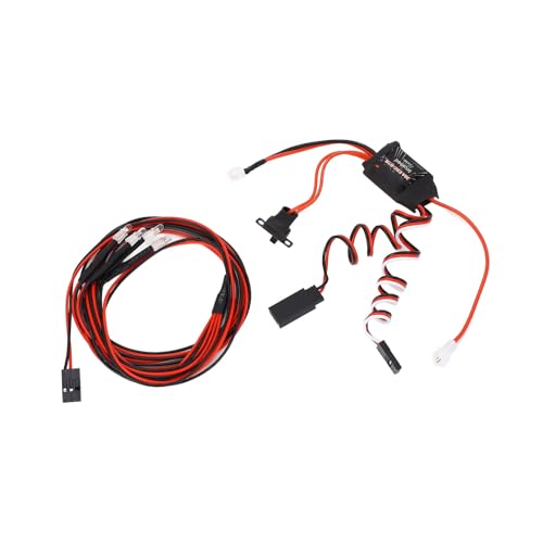 30A RC Brushed ESC Electronic Speed Controller 2 Output Dual Brake ESC with Red White Lights for 1/18 1/24 1/28 RC Cars