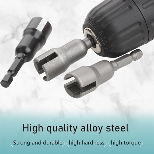 Power Wing Nut Driver Set, Hex Shank Nut Disassembly Tools for Panel Nuts Bolts C Hook Screws Eye, Wing Slotting Socket Wrench, Universal for Most Cars Trucks (Black #2.5 In Height)