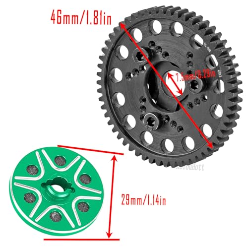 RCMYou RC 56T Slipper Clutch (0.8Mod) Transmission Gears Spur Gear Upgrades Part for 1/10 Rustler 2wd VXL/Slash 2wd VXL/Stampede 2wd VXL/Bandit 2wd VXL,56T Slipper Clutch,Green - color: Green - (56t Slipper Clutch)