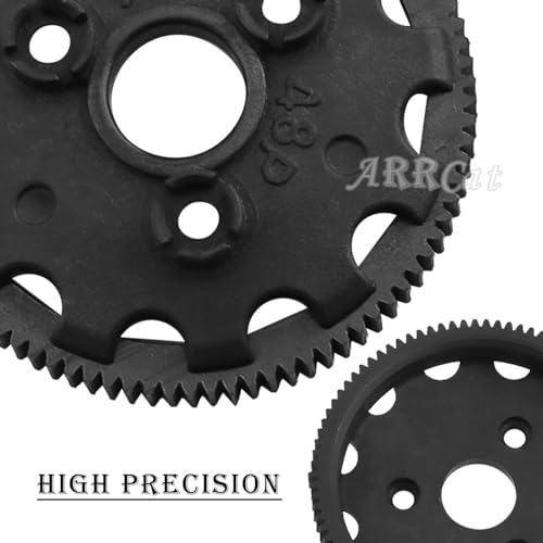 90T 48P Spur Gear with 17T 19T 21T Pinions Gear & Slipper Clutch Upgrades Part for 1/10 Slash Rustler Stampede Bandit 2WD VXL,90T Spur Gear,Titanium - color: Titanium - (90T)