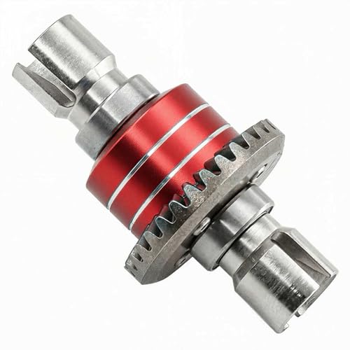 Steel RC Front Rear Differential Diff Input Gear Set Upgrade Parts for Hyper go 1/16 H16BM H16PL H16DR H16207 16208 16209 16210 H16 1/14 14301 14302 14209 14210 Series(Red).