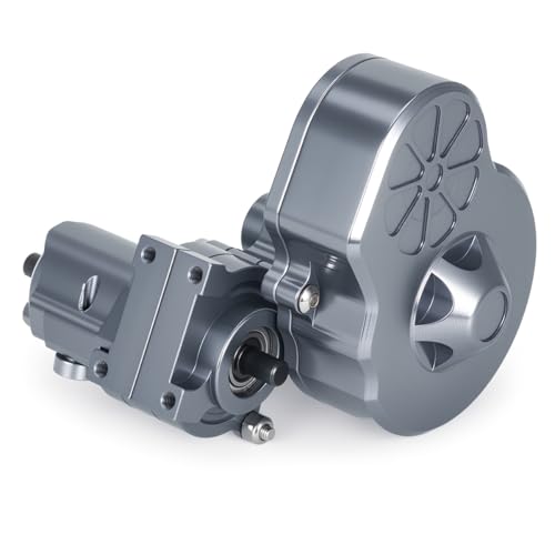 Complete Transmission Cutoff Gearbox with Dig Gear for SCX10 AX10 Wraith | CNC machined Aluminum alloy housing.Direct fit for 1/10 RC Axial SCX10.Upgrade stock gearbox for smoother crawl. - color: Titanium