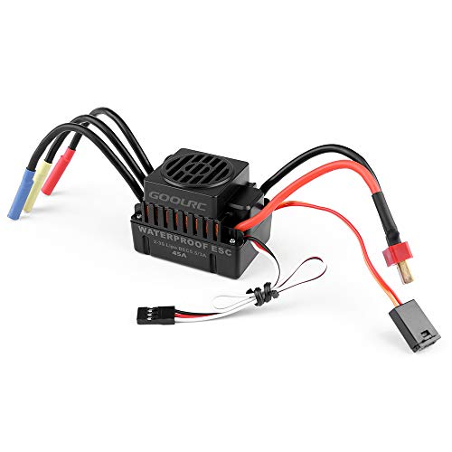 GoolRC Brushless Motor ESC Waterproof 45A Brushless ESC Electric Speed Controller with 5.5V/3A BEC for 1/10 RC Car