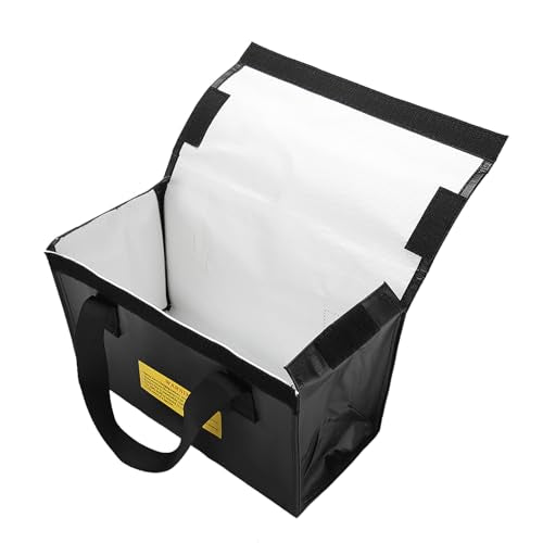 Lipo Safe Bag, Fireproof Explosionproof Lipo Battery Safe Bag, Large Space Lipo Battery Storage Guard Safe Pouch for Charge & Storage(Black)