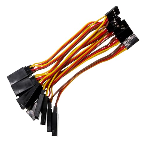 6 Pcs JR Servo Y Splitter Cable,1 Female to 2 Male Extension Harness Lead Wire for RC Cars, Boats, Drones, Airplane Models(11CM 22-AWG)