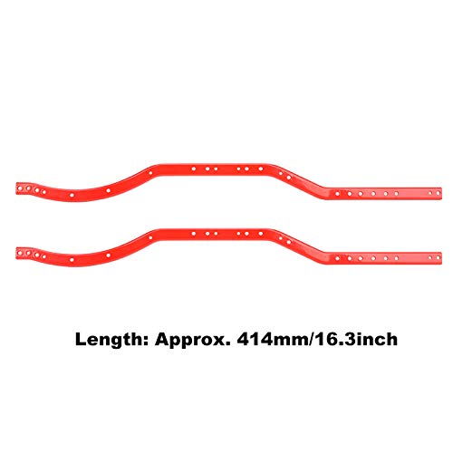 AYNEFY SCX10 II Chassis Frame Rails Steel RC Car Accessory Red Left Right Rails 194g for AXIAL SCX10 II 90046 90047 RC Crawler Daily Upgrade