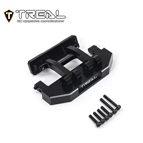 TREAL Aluminum 7075 Rear Bumper Mount for Axial SCX24 Deadbolt AXI90081 1/24 RC Crawler Car Upgrade Parts (Black) - color: Black