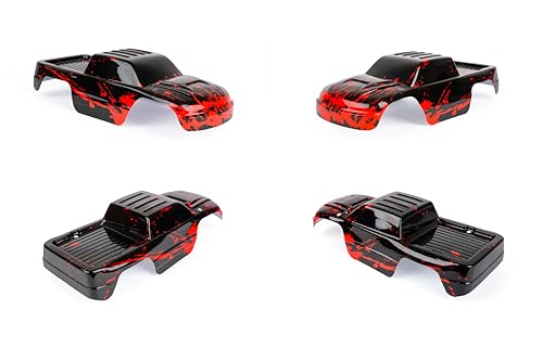 SummitLink Custom Body Compatible for 1/10 Scale RC Car or Truck (Truck not Included) (Muddy Red Over Black) - style: Muddy Red Over Black