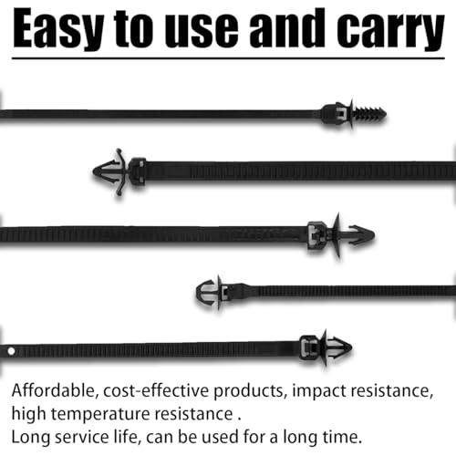 BELOMI Car Wire Loom Clips, Automotive Push Mount Cable Zip Tie, 150 Pcs Auto Wire Loom Routing Clip Assortment, Wiring Harness Clip and Fastener, Replacement Parts for Cars Boat Trailer
