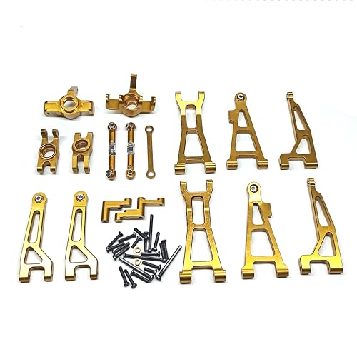 for Hyper Go H16BM Upgrades, 1/16 RC Car Parts, Metal Upgrade Aluminum Accessories, Gold Replacement Parts kit for H16BM H16GT H16DR H16PL Jetwood JC16EP HAIBOXING BEZGAR DEERC 1/16 RC Car - color: Gold