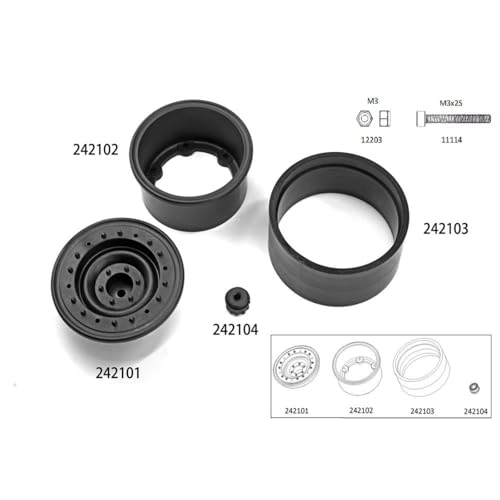 Rc Accessories Parts for CROSSRC Big Dinosaur 6 Car for Thunder Dragon Sword Dragon 1/6 RC Car Parts for Swamp Tire Herringbone Wheel Hub CS-97401523
