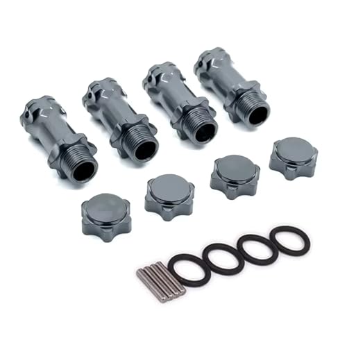 RC Replacement Parts for HSP 1/8 Scale Monster Truck Truggy 1 Set 89108 17mm Wheel Hex 30mm Longer Enhanced Mount Adapter Hub RC Spare Parts(Gray) - color: Gray