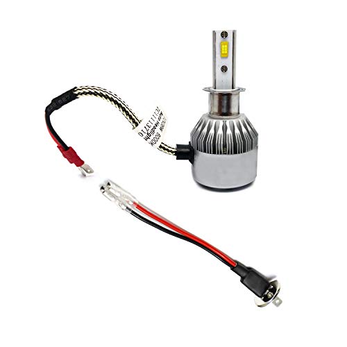 iJDMTOY OEM H3 Socket/Adapter Wires Compatible with Aftermarket Light Bulb Upgrade Installation Use
