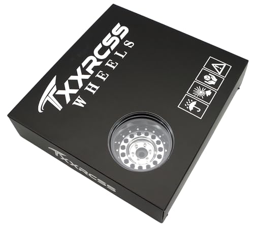RC 1.9 Inch Beadlock Wheels Negative Offsets 10mm Rims Hex 12mm Aluminum Wheel for TRX4 TRX6 SCX10 Gen8 1/10 RC Crawler Remote Control Car Upgrades Accessories 4pcs (Silver Black) YK1906 - color: Silver Black