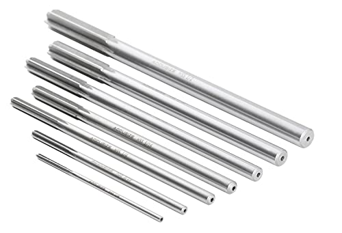 Accusize Industrial Tools Chucking Reamer Set, 1/8" to 1/2" by 1/16", 7 Pc | HSS M2 Premium, Straight Flute, Right Hand Cut, ANSI, Aluminum Case, 5528-SH00 - size: Fractional 1/8" thru 1/2" by 16ths