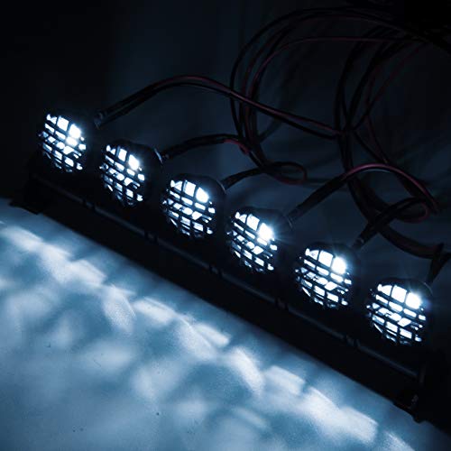 RC-Hub LED Roof Lamp Lights Bar 6 LEDs for 1/10 RC Crawler Car SCX10 - color: 6 leds
