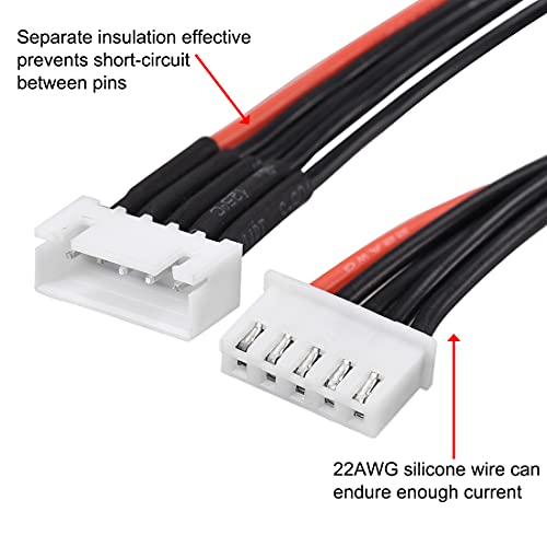 uxcell 4S Balance Plug Extension Wire 10CM 2PCS for Lipo Battery Balance Charging 22AWG