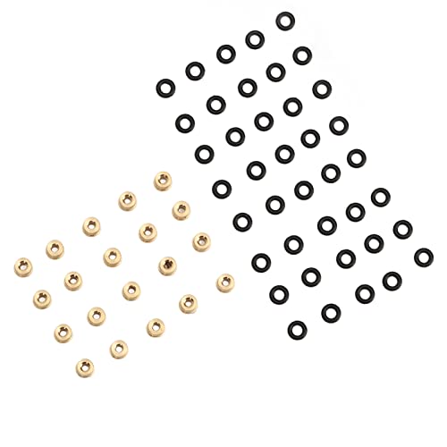 20PCS Brass Shock Damper Ball Head Set, RC Rod Ends Ball with 40 Rubber O Rings RC Crawler Suspension Link Ball Joint Replacement Parts for 1/24 SCX24RC Car Upgrade