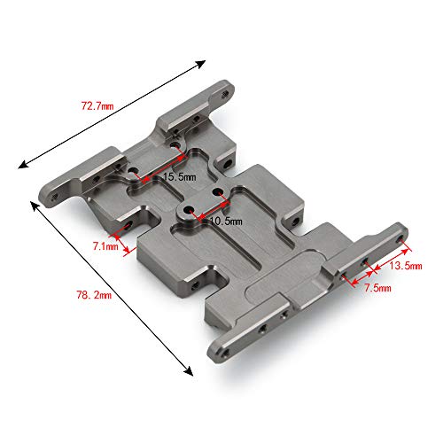 RC Car Aluminum Alloy Center Transmission Skid Plate Mount Gearbox Mount Base Compatible with Axial SCX10 90047 Wrangler 1/10 RC Crawler Car Upgraded Parts (Titanium) - color: Titanium