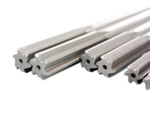 Accusize Industrial Tools 14 Pc Over and Under Size H.S.S. Chucking Reamer Set, 0.1240'' Thru 0.5010'', in Fitted Case, 5500-SX00 | 14 Pc Set, Straight Shank, Straight Flute, Right-Hand Cut, Fitted Case, 5500-SX00 - size: Over & Under Size 0.1240"-0.5010"