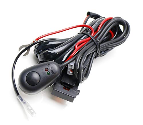 iJDMTOY 7ft Long Simple Car Use 12V Power-Up Wire Harness Kit with Inline On/Off Switch for LED Light Bar, LED Pod Lights, Driving Fog Lamps, etc
