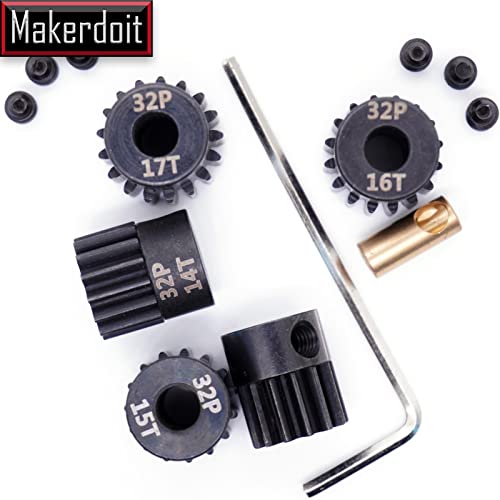 32P 5mm Pinion Gear Set 13T 14T 15T 16T 17T with Hex Key for RC - style: 13T 14T 15T 16T 17T