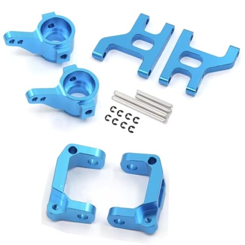 Compatible with Tamiya CC01 1/10 RC Crawler Car Upgrade Parts Metal Front Steering Cup C Hub Carrier Suspension Arm Set RC Car Accessories(Blue) - color: Blue