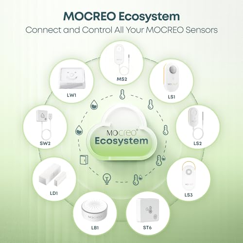 MOCREO LS2 Long Range Thermometer Freezer Alarm, IP67 Waterproof Probe, App Email Alert, 2 Years Data Logging, Remote Temperature Sensor for Refrigerator, RV, Hot Tub (H5Pro or H6Pro Hub Required)