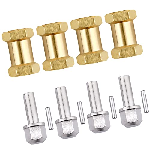 RC Hex Hub 12mm Brass Wheels Hex Hubs Extension Hex Drive Adapter Spacers for 1/10 RC Crawler Axial SCX10 90046 D90, 4-Pack (20mm) - size: 20mm