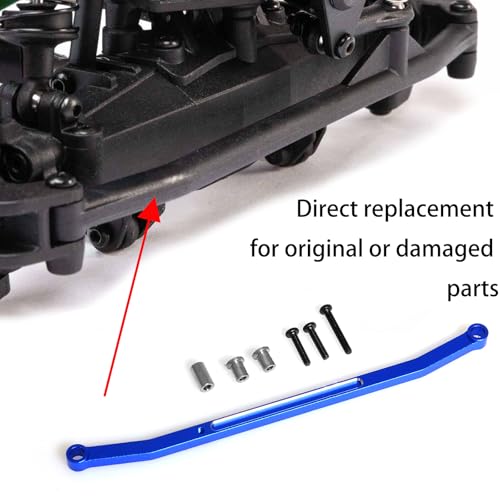 Steering Tie Rod and Drag Link Aluminum for Losi 1/18 Mini LMT 4X4 Brushed Monster Truck,Replacement for LOS211051 Upgrade Parts Fix Link Steering Rod for Losi - LOS01026 1/18 Mini LMT Monster (Blue) - color: Blue