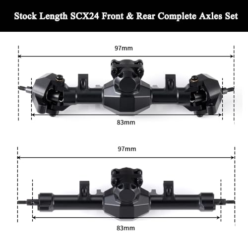 MOHERO SCX24 Front Axles for Axial SCX24 Deadbolt Bronco JLU C10 Gladiator Base Camp Power Wagon 1/24 RC Crawler Car Upgrade Parts - color: Standard - Front Axle