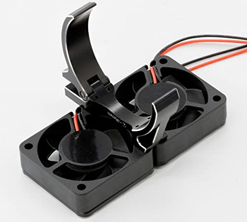 Aluminum Heatsink 1/5 Dual High Speed Cooling Fans w/Covers (Black) - color: Black
