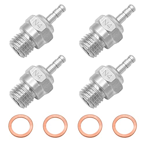 OGRC 4pcs Hot Glow Plug N4 Spark Nitro Engine Parts Replace OS for Traxxas Kyosho HSP HPI Redcat 1/8 1/10 RC Car Truck