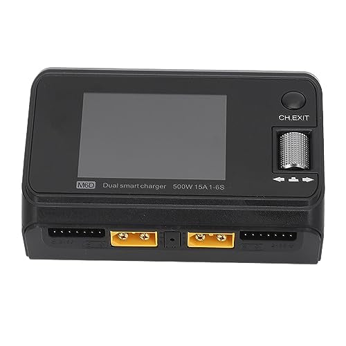 2.4in LCD Display Dual Channel Output Charger 500W DC Smart Battery Balance Charger Lithium Battery