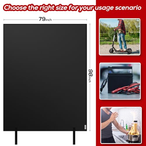 Lipo Battery Fireproof Cover Battery Safe Blanket for Ebike and Escooter Storage,Charging and Discharging, EV Fire Blanket for Lithium Battery (79x98 inch) - color: 79x98 Inch