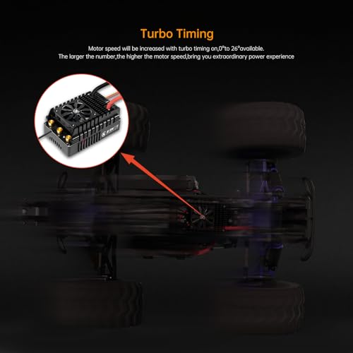 XC E3H Sensored Electric Brushless Motor Controller for RC Car, 6-16S Lipo,300A Continuous Current,10-25A、6.0/7.4/8.4V BEC,Applicable to 1/5,Support Turbo Timing and APP Control - size: E3H
