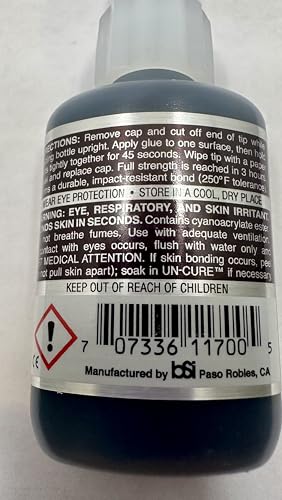 Bob Smith IC-2000 Tire Glue, Cyanoacrylate, 1/2 oz, 20-45 Sec Bond Time, Heat Resistant, Hobby Bolts, BSI. CA Glue, Made in The USA!