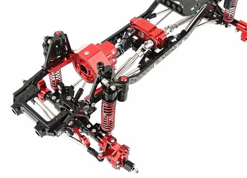 All-Metal Prefixal Gearbox Transfer Case Front Motor Transmission Upgrade 1/10 RC Crawler Axial SCX10 & SCX10 II 90046(Red)