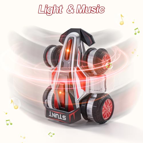 RC Car High Speed RC Stunt Car Toy as a Gift for Children | 360° Rotating RC Trucks with lights and music, High Speed Remote Control Car , upright walking cars, Toy for 6-12 Boys