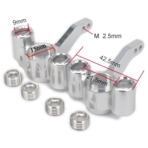 RC Steering Knuckle Block for FS 53810 1/10 2PCS Aluminum Steering Hub Carrier(l/r) Knuckles RC Car Truck for Buggy Upgrade Accessories Parts(Silver) - size: Silver