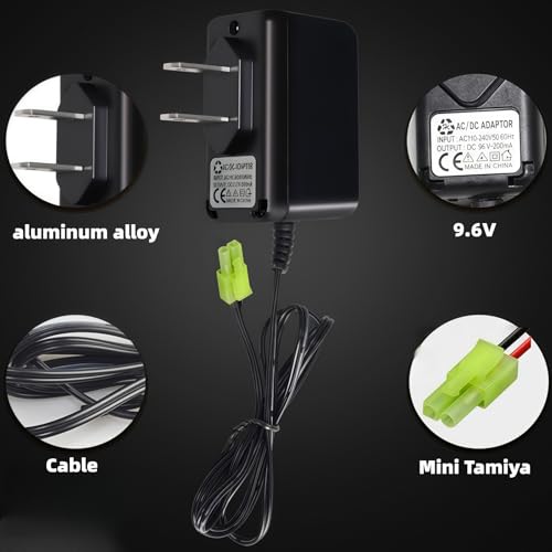 9.6v Airsoft RC Battery Charger Mini Tamiya(Green) Connector for 9.6V (8S) NiMH/NiCd Battery 12V 250mA AC Plug Charger