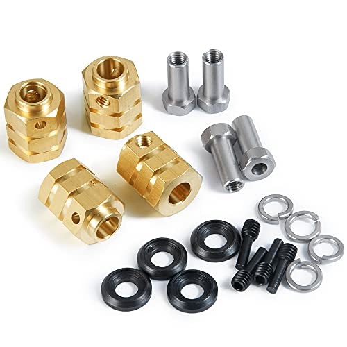 Brass Wheels Spacers +15mm Extension Wheel Hubs Hex for TRX4 1/10 RC Crawler Truck Car