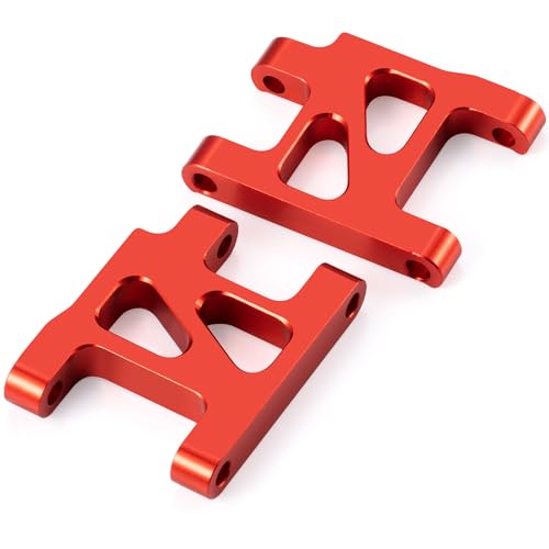 2PCS RC Aluminum Alloy Front Lower Swing Arm Suspension A-Arms Set Compatible with 1/10 Tamiya TA01 RC Car Upgrades (Red) - color: Red