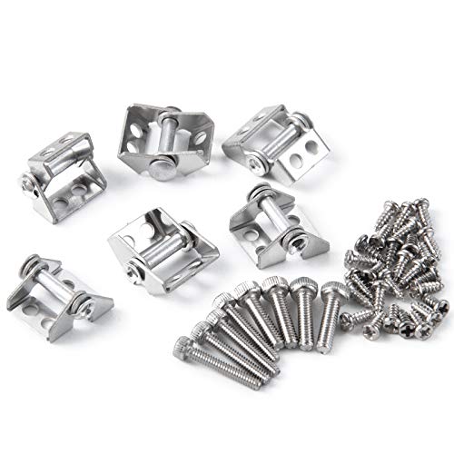 6Pcs Metal RC Trailer Cargo Box Hinge with Screws for 1/14 Tamiya RC Truck | CNC-Machined,Heavy-duty Aluminum Alloy Hinge,RC Upgrade Parts Replacement