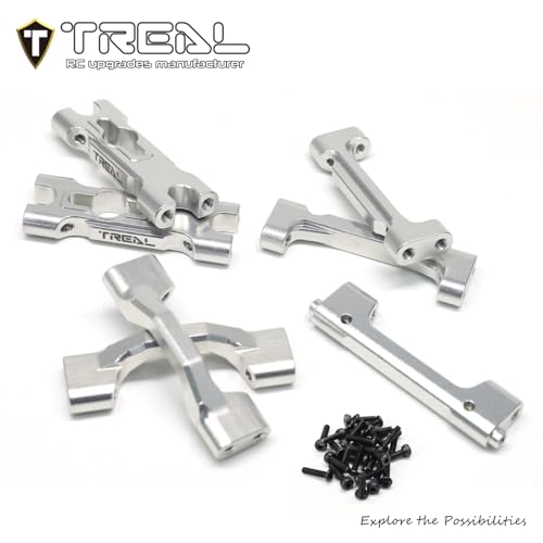 TREAL Aluminum 7075 Chassis Cross Brace Set (7pcs) for 1/18 Mini LMT Monster Truck(Silver) - color: Silver