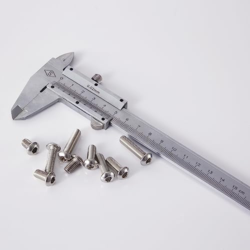 M6 x 8mm 12mm 16mm 20mm 25mm Button Head Socket Cap Screws Bolts, Stainless Steel 304, Metric Allen Hex Drive, Bright Finish, Fully Threaded, Assortment Kit 50PCS - size: Button M6x8-25 mm