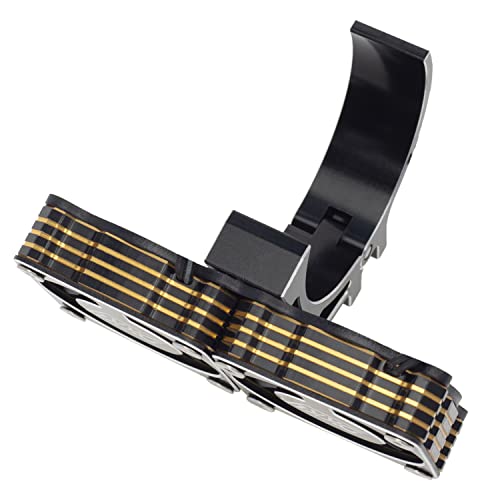 DKKY RC Motor Cooling Fan Heatsink 47-51mm Adjustable 15000 RPM for 1/5 1/8 ARRMA Infraction, Felony, Limitless and Axial 1717 4985 Motor, Black - color: Black